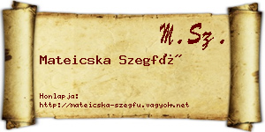 Mateicska Szegfű névjegykártya